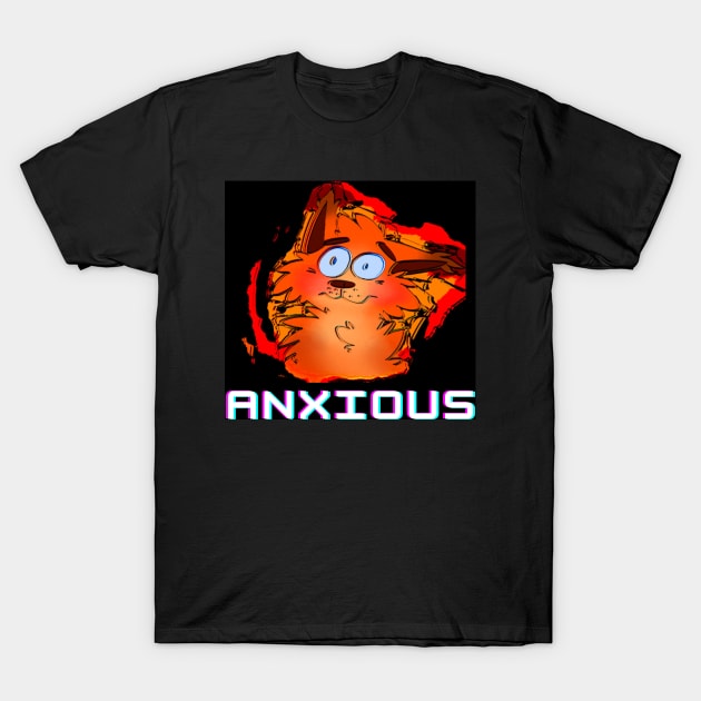 Anxious Cat T-Shirt by FeralAether